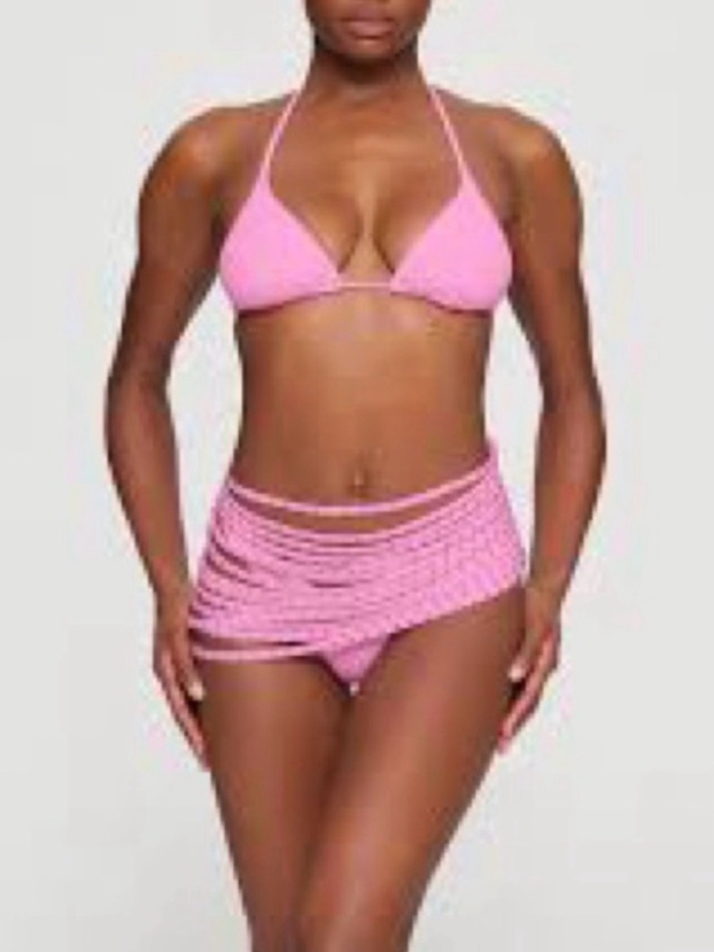 Women’s Dark Gray Strappy Bikini Set